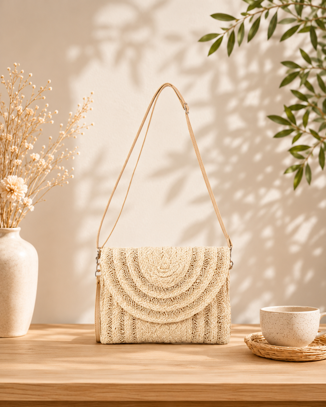 POCHETTE TRESSE BEIGE