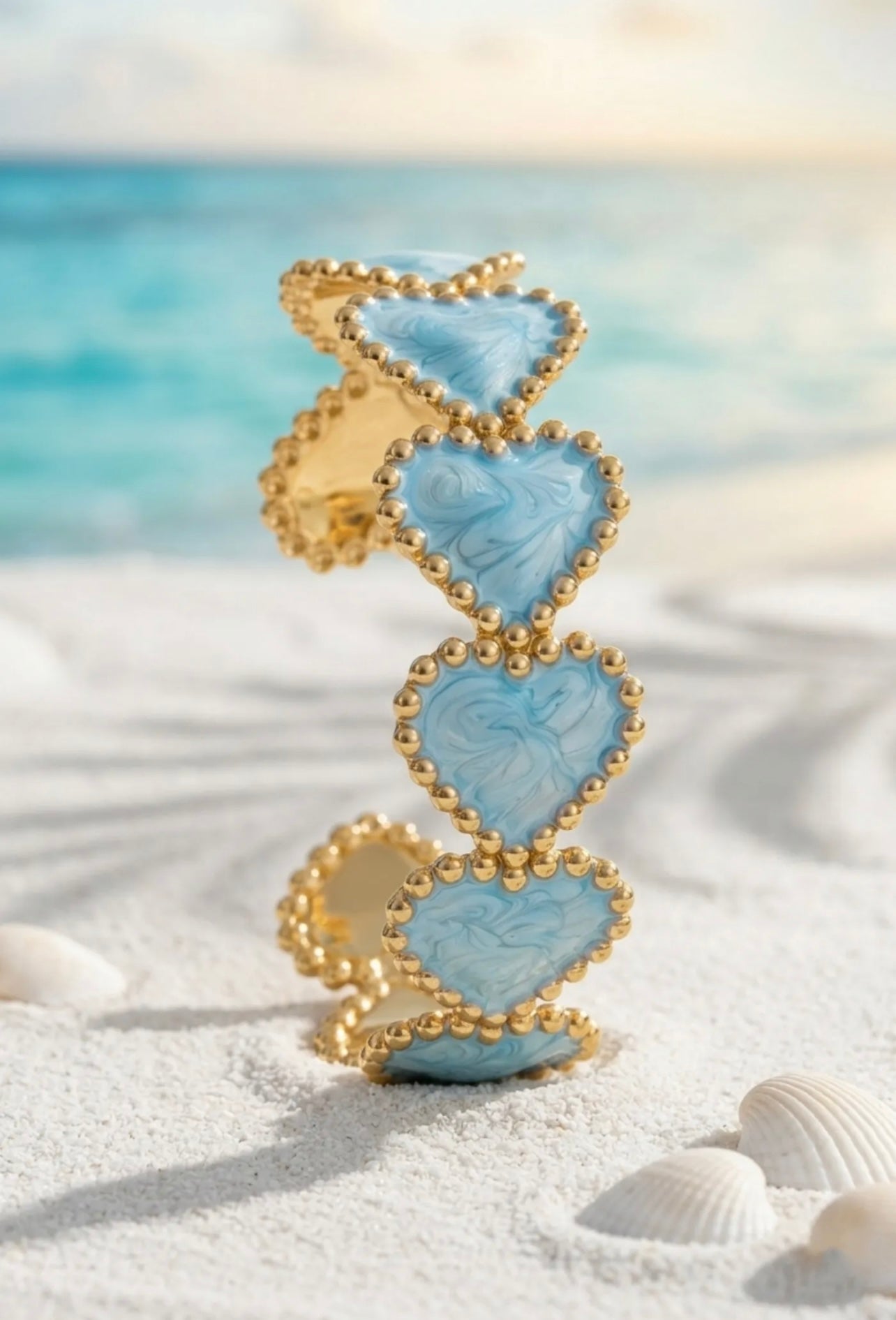 BRACELET COEUR BLEU CIEL