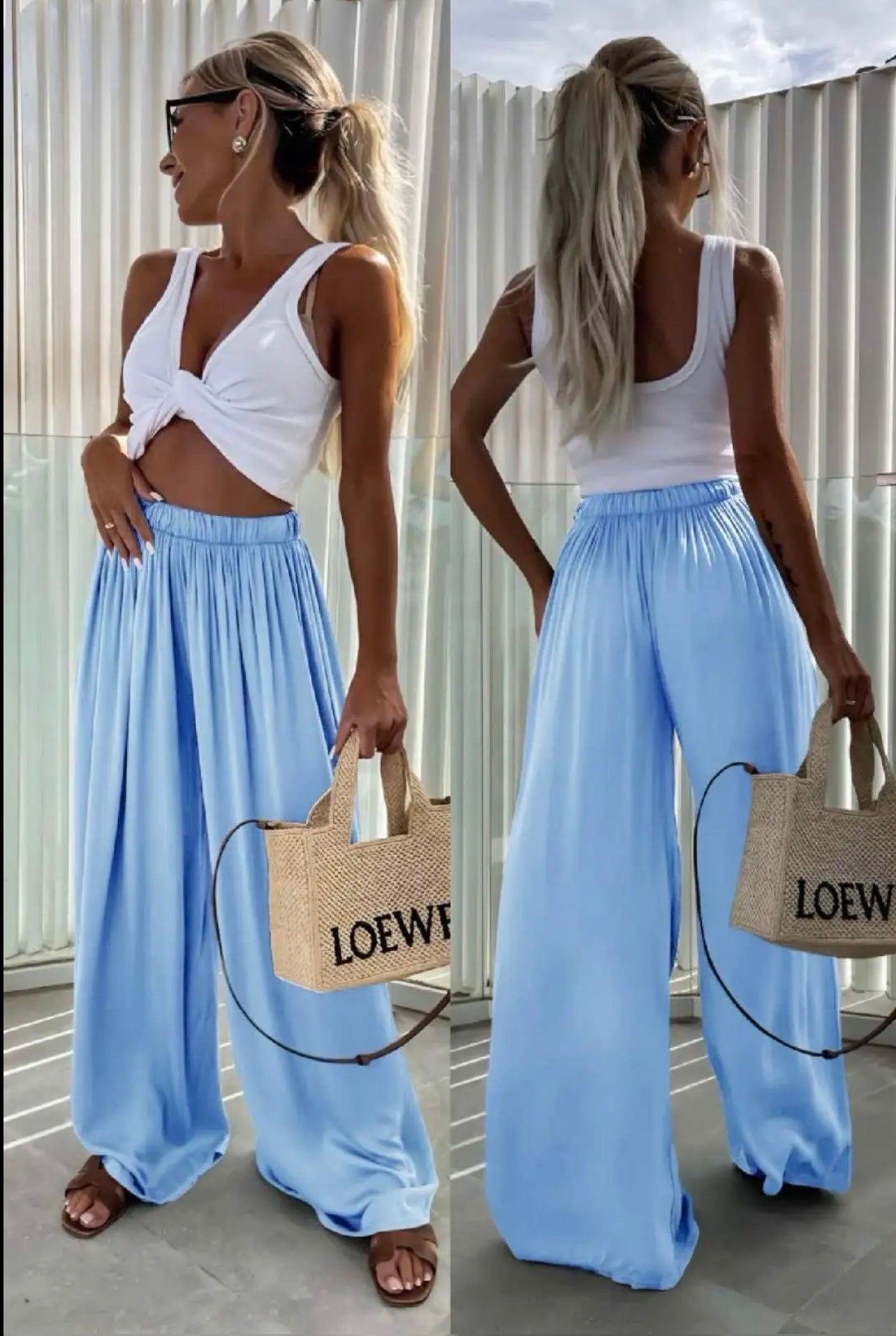PANTALON AVA BLEU CIEL (PRÉCOMMANDE) expédition 18/06
