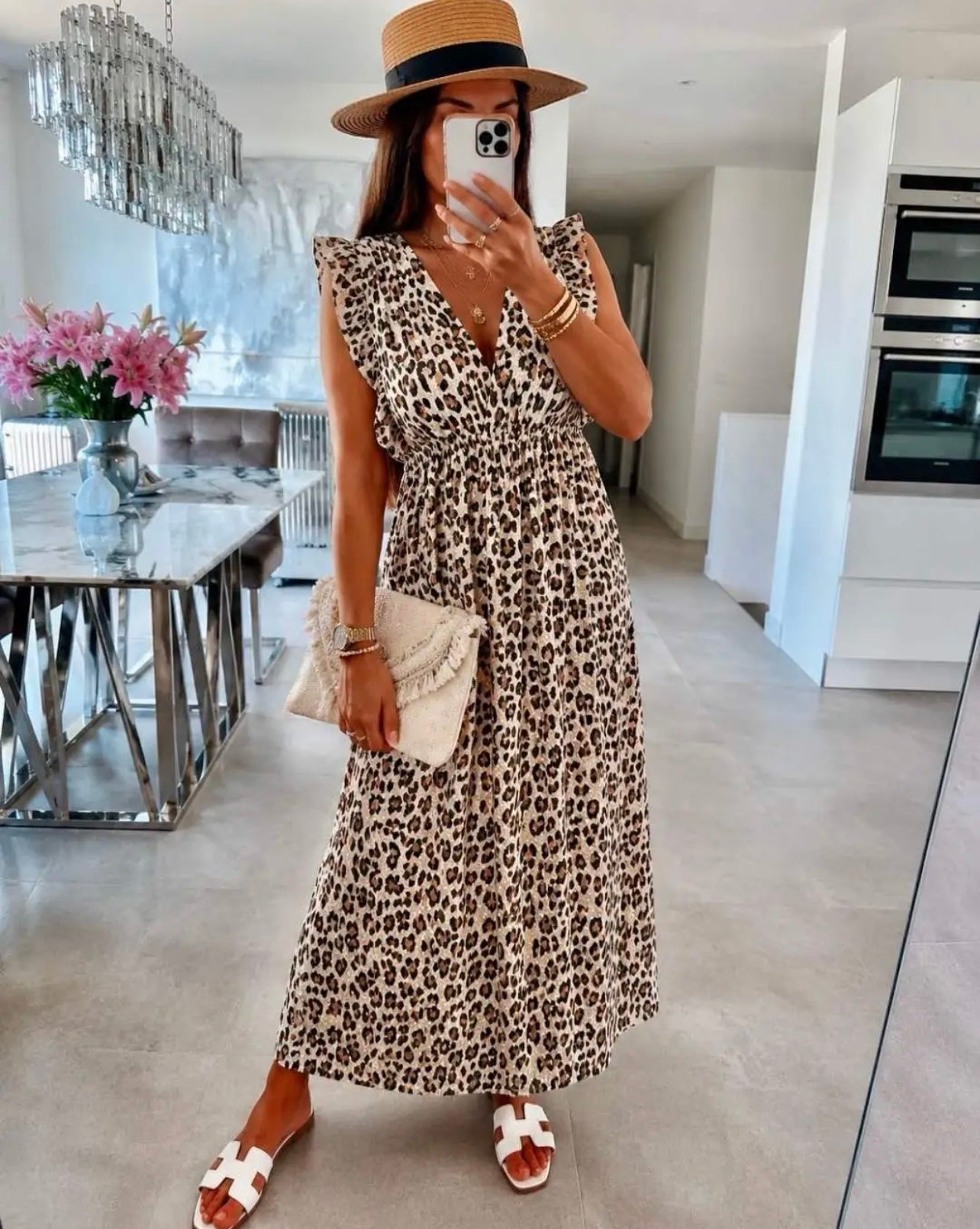 ROBE LEOPARD BEIGE (PRECOMMANDE)