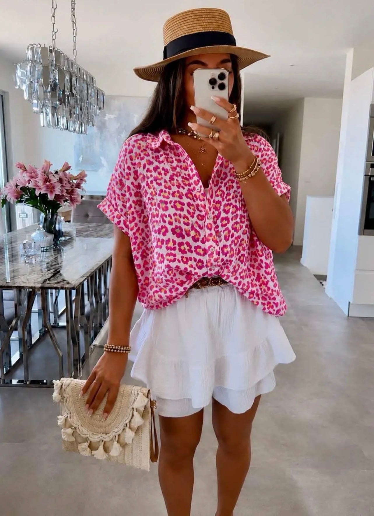 CHEMISE LÉOPARD FUSHIA