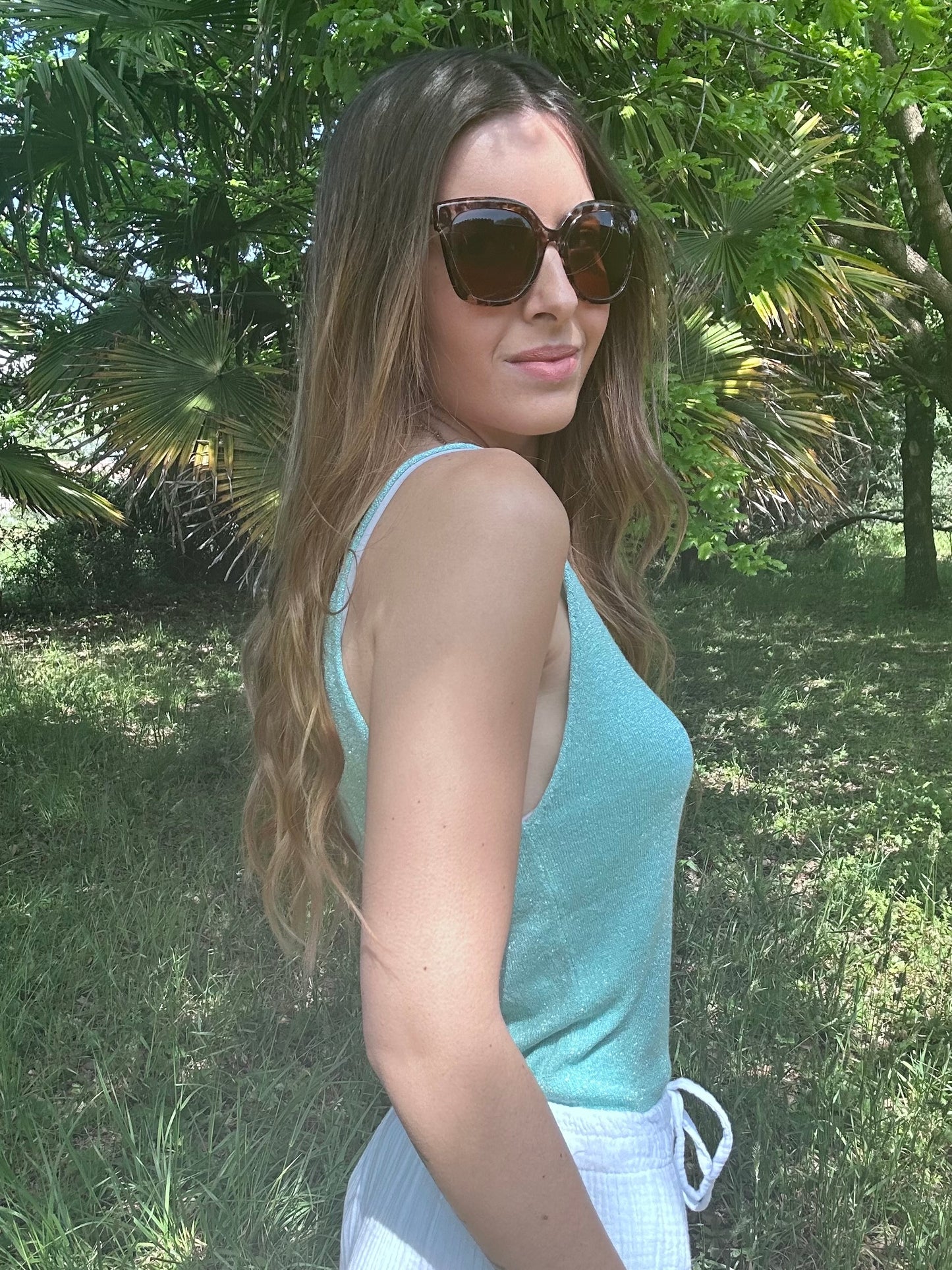 DEBARDEUR BERENICE VERT D'EAU