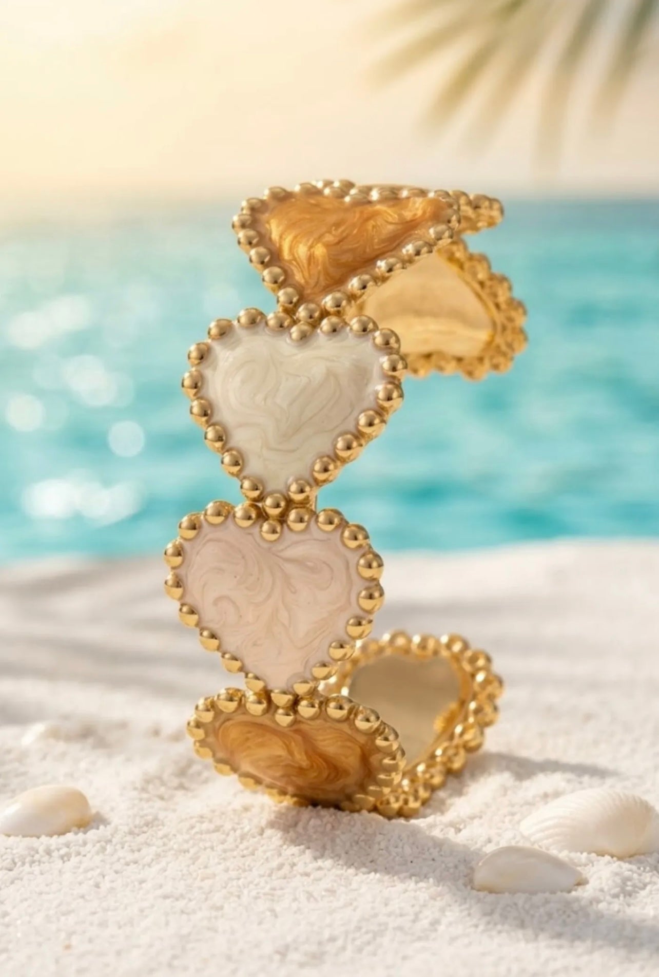 BRACELET COEUR ECRU
