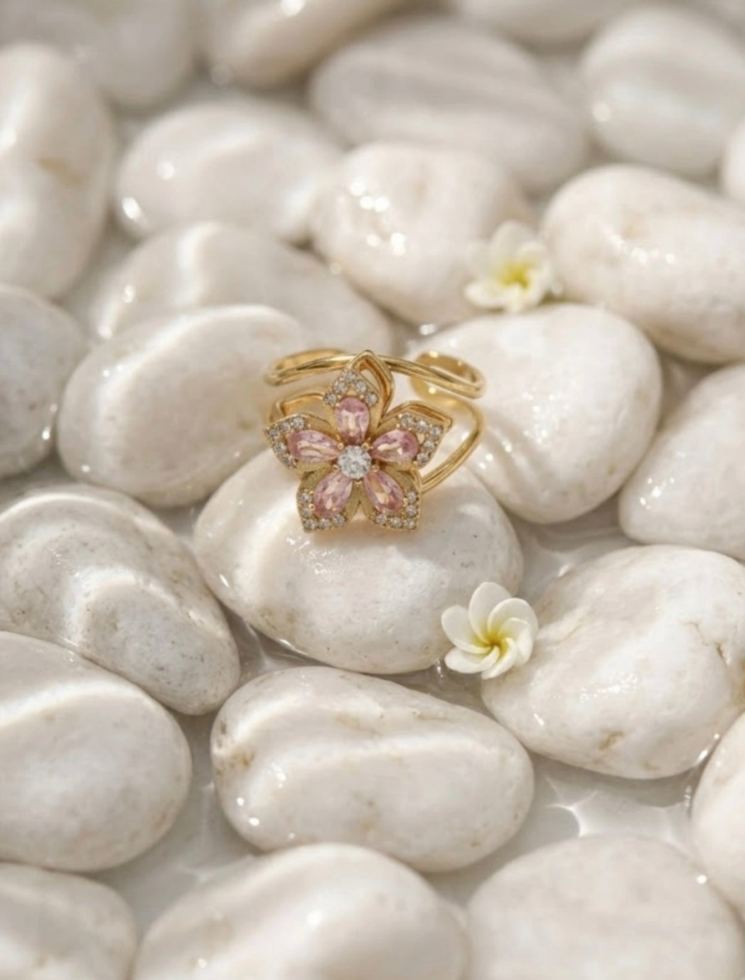 🌸 Bague Anti-Stress Fleur Rose