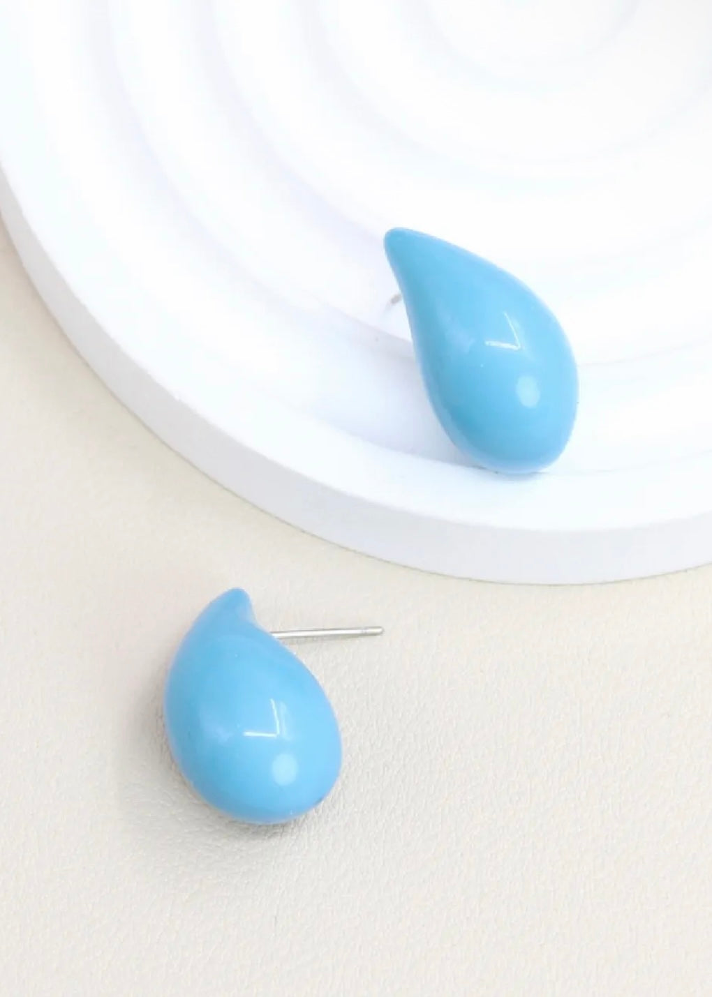 BOUCLES D'OREILLES GOUTTE BLEU