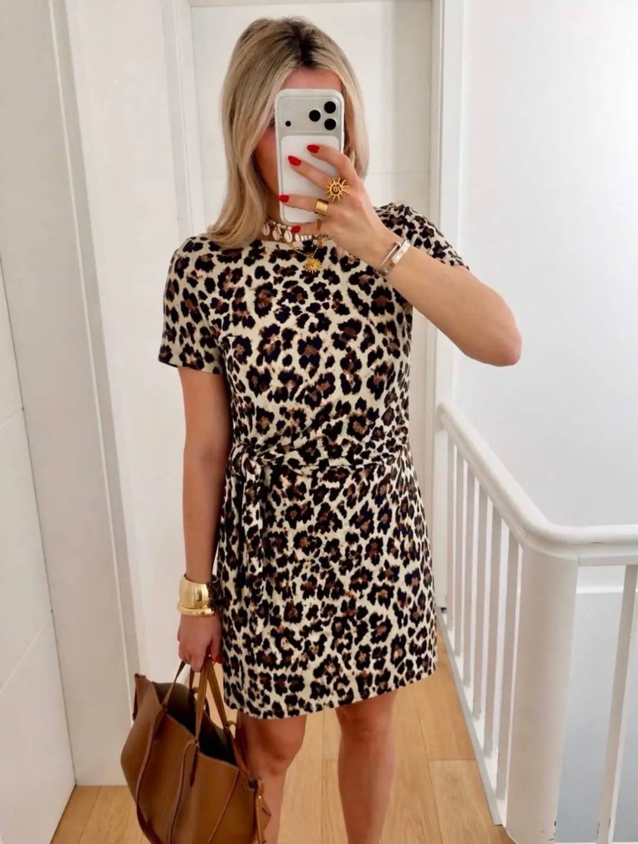ROBE NOEUD LEOPARD