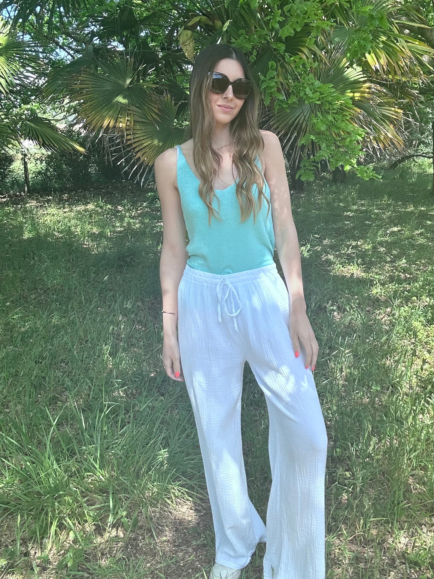 DEBARDEUR BERENICE VERT D'EAU