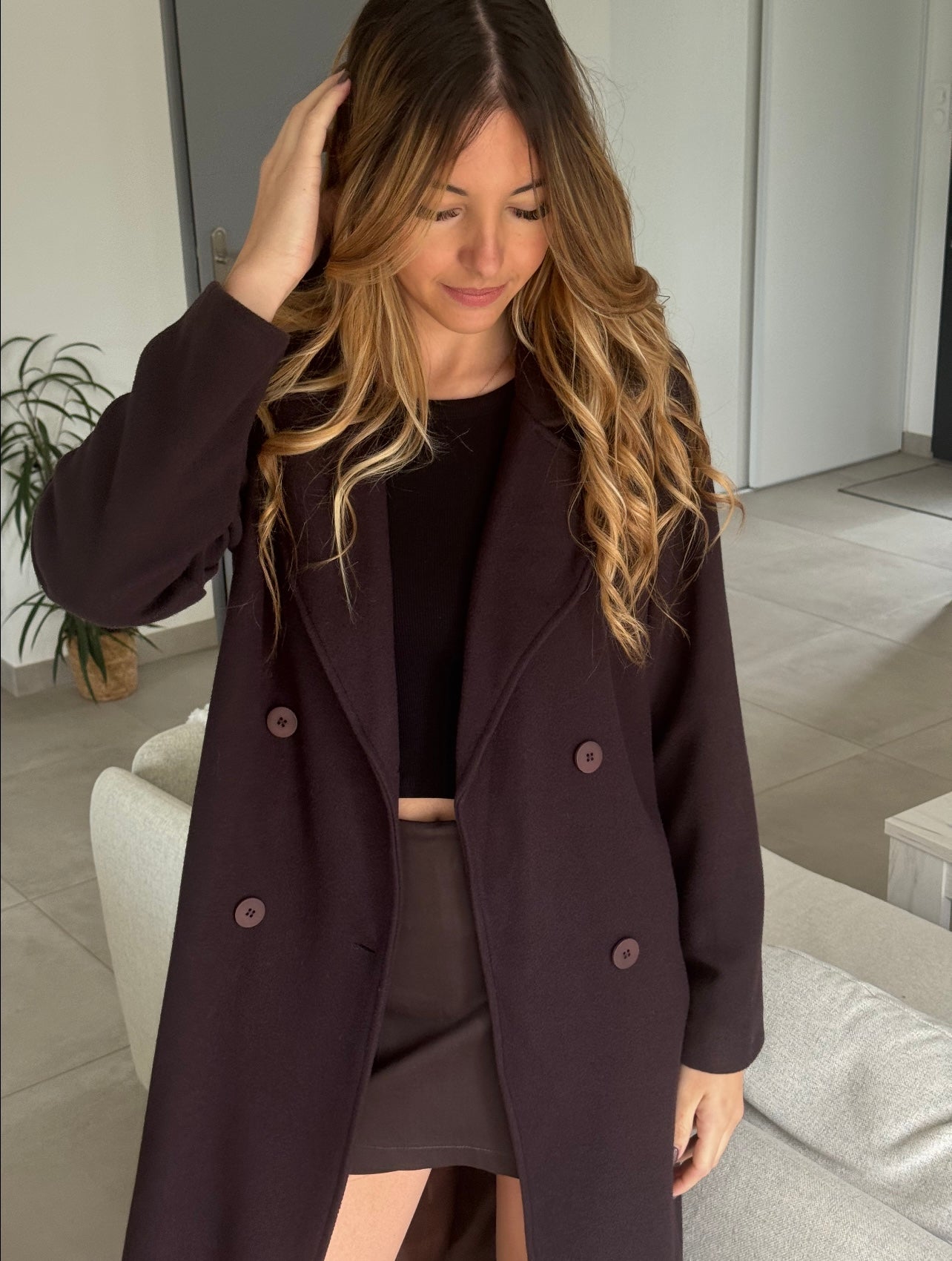 MANTEAU ALANA CHOCOLAT