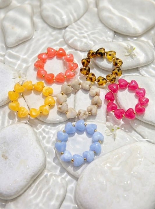 BRACELET COEUR RESINE