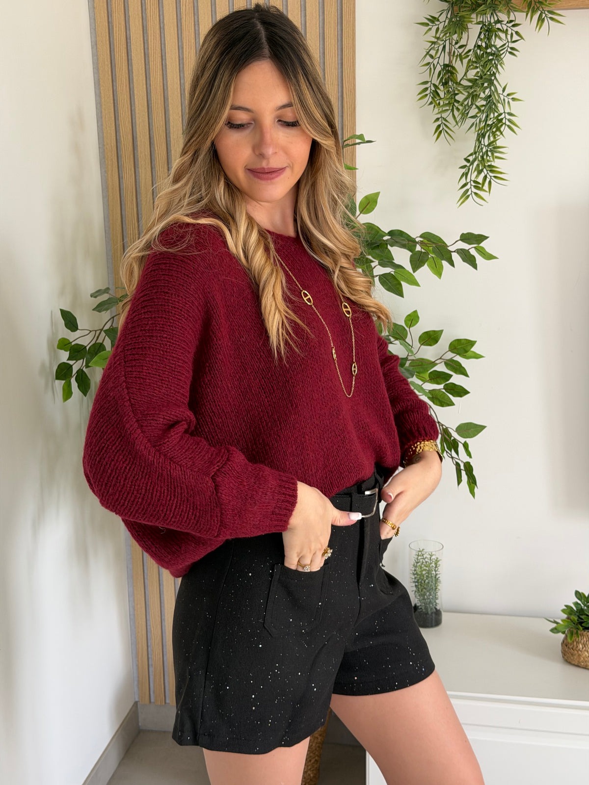 🍷 Pull ELLA – Bordeaux