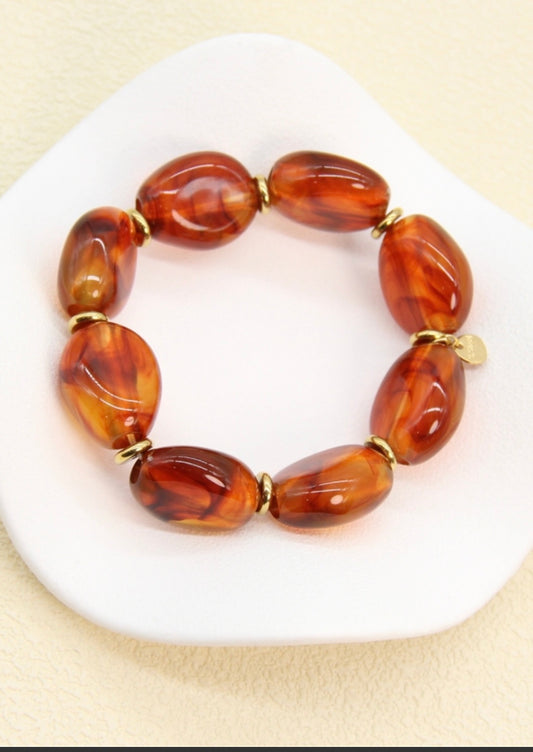 BRACELET RESINE MARRON