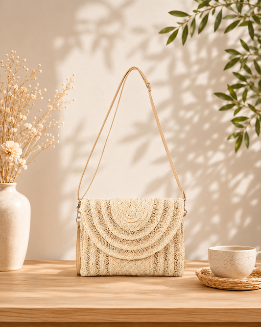 POCHETTE TRESSE BEIGE