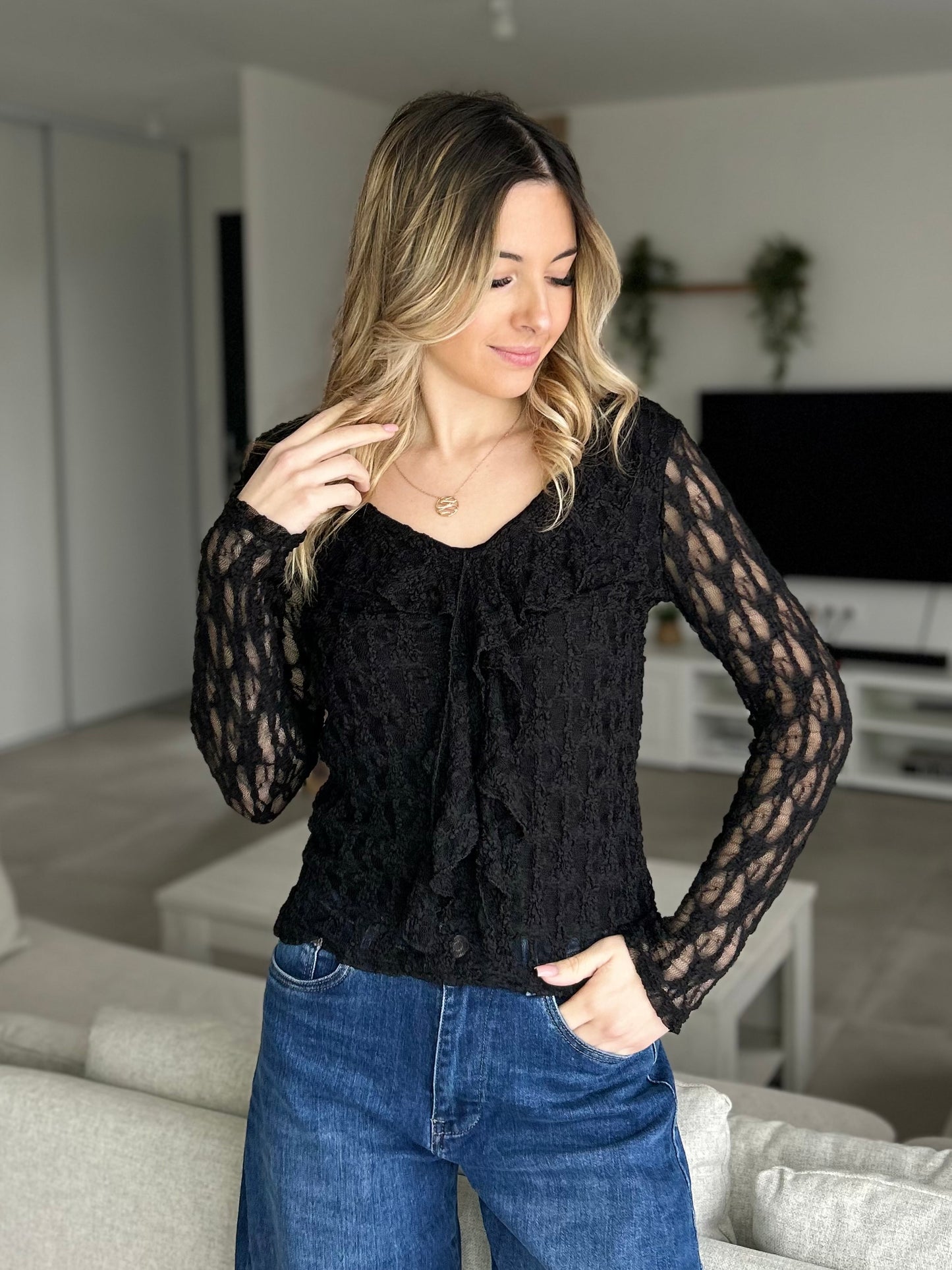 TOP DENTELLE NOIR