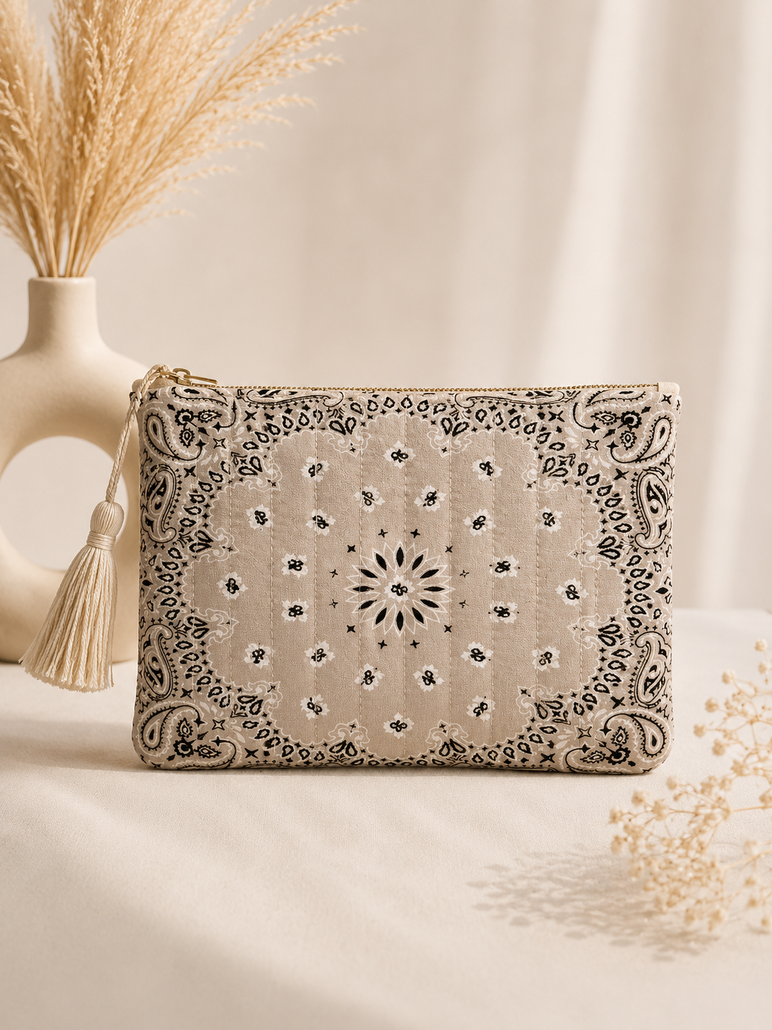 POCHETTE BANDANA TAUPE