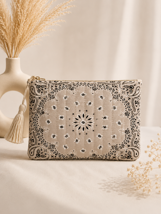 POCHETTE BANDANA TAUPE