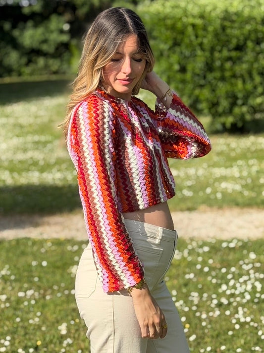 HAUT CROCHET VIOLET