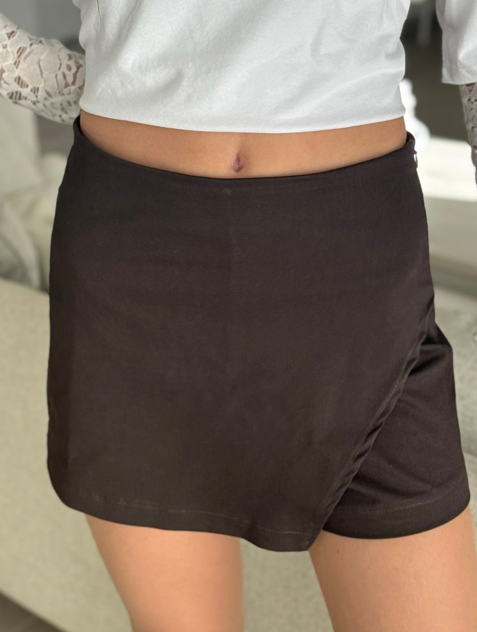 JUPE SHORT APOLLINE CHOCOLAT