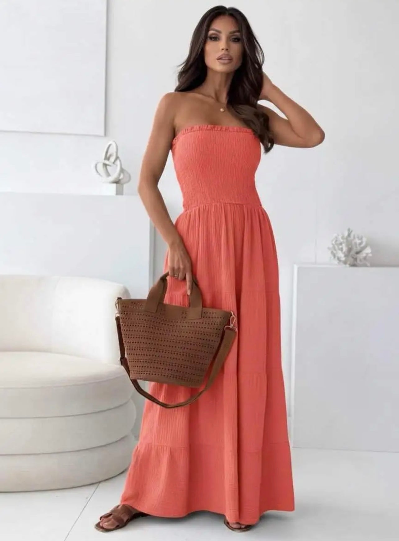 ROBE BUSTIER CORAIL (PRECOMMANDE)