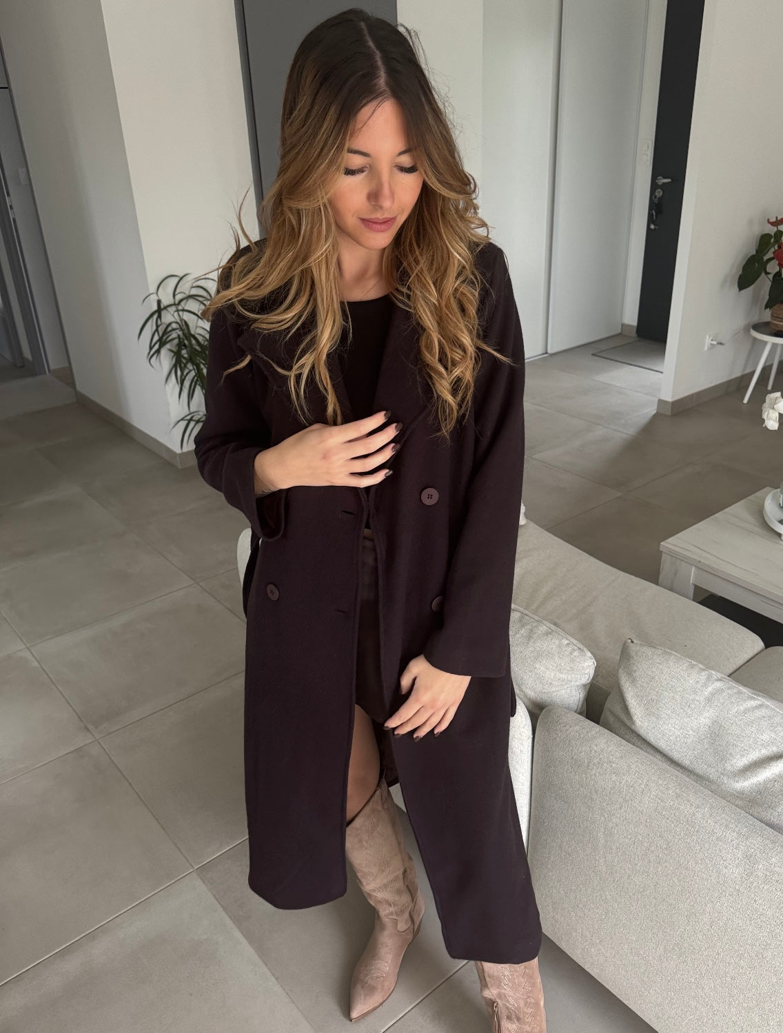 MANTEAU ALANA CHOCOLAT