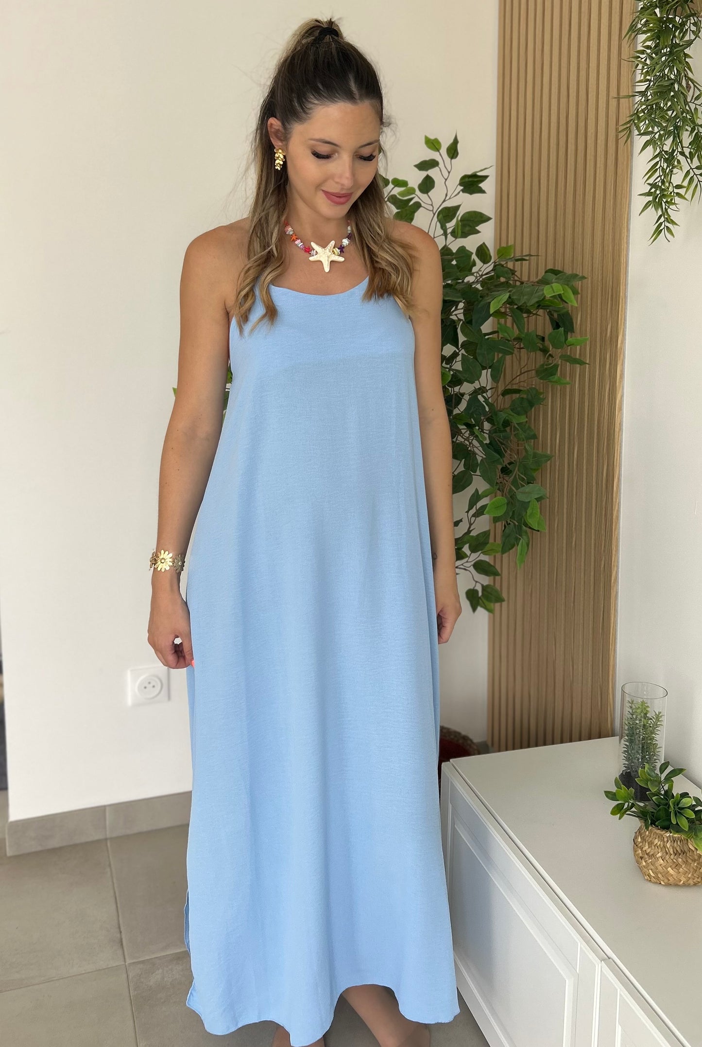 ROBE LEYA BLEU CIEL