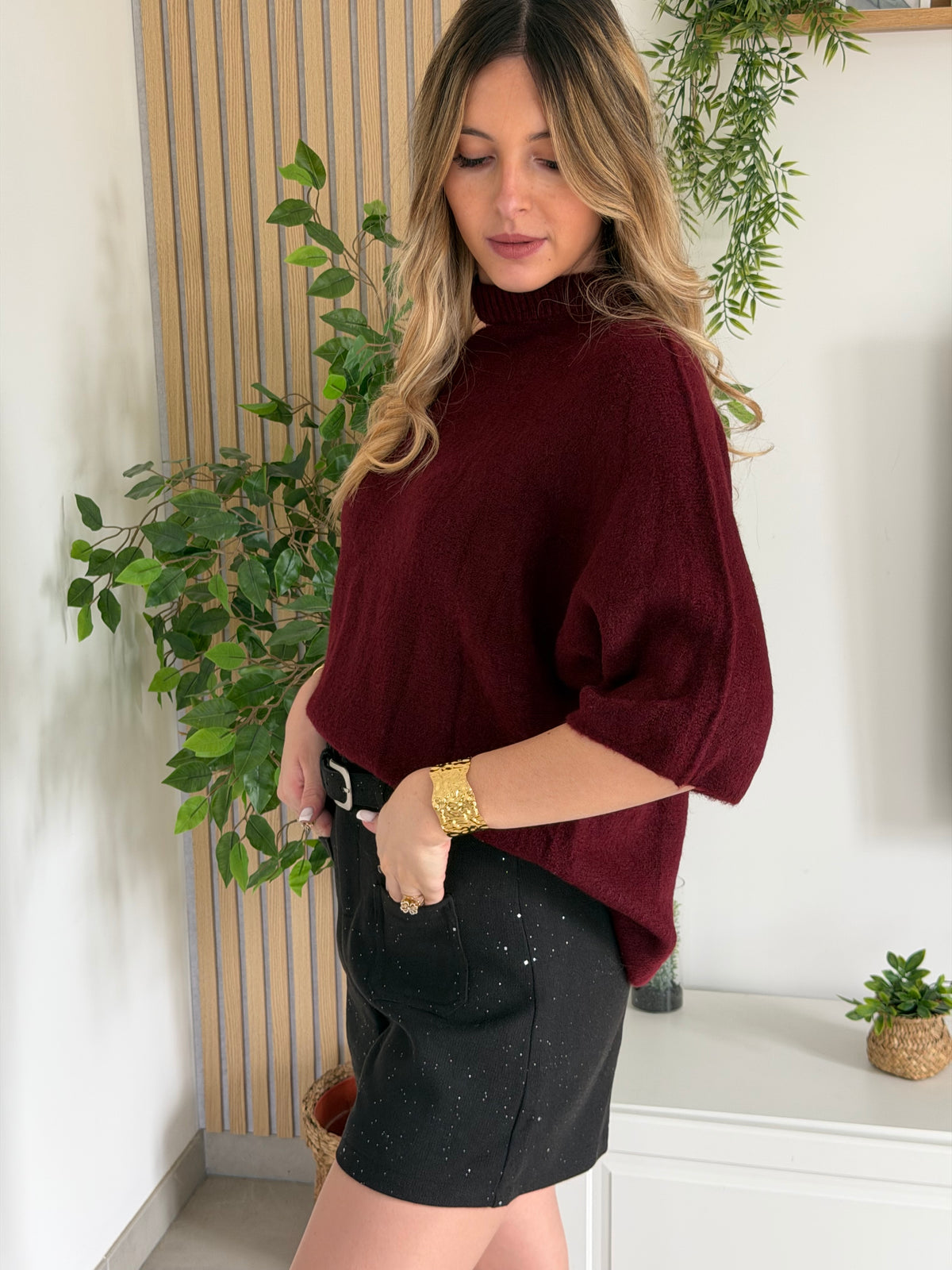 🍷 Pull LANA – Bordeaux