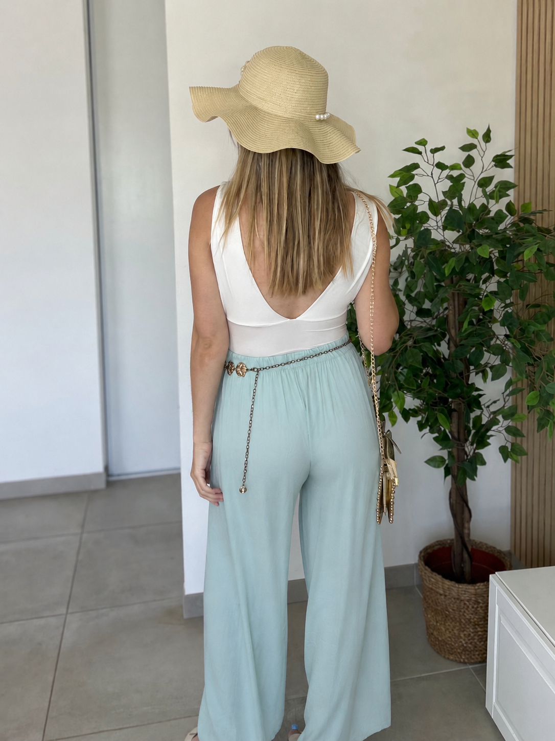 PANTALON AVA VERT D'EAU