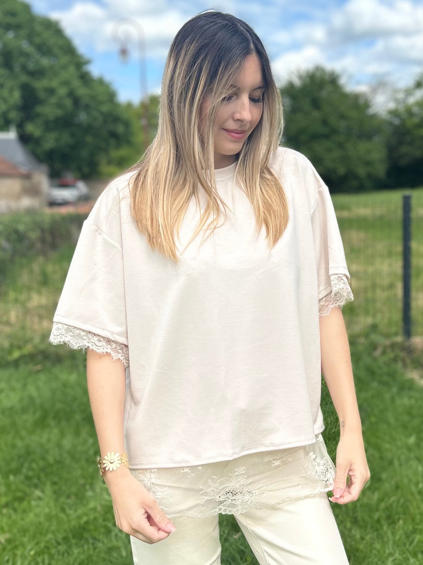 TEE-SHIRT ROSA BEIGE