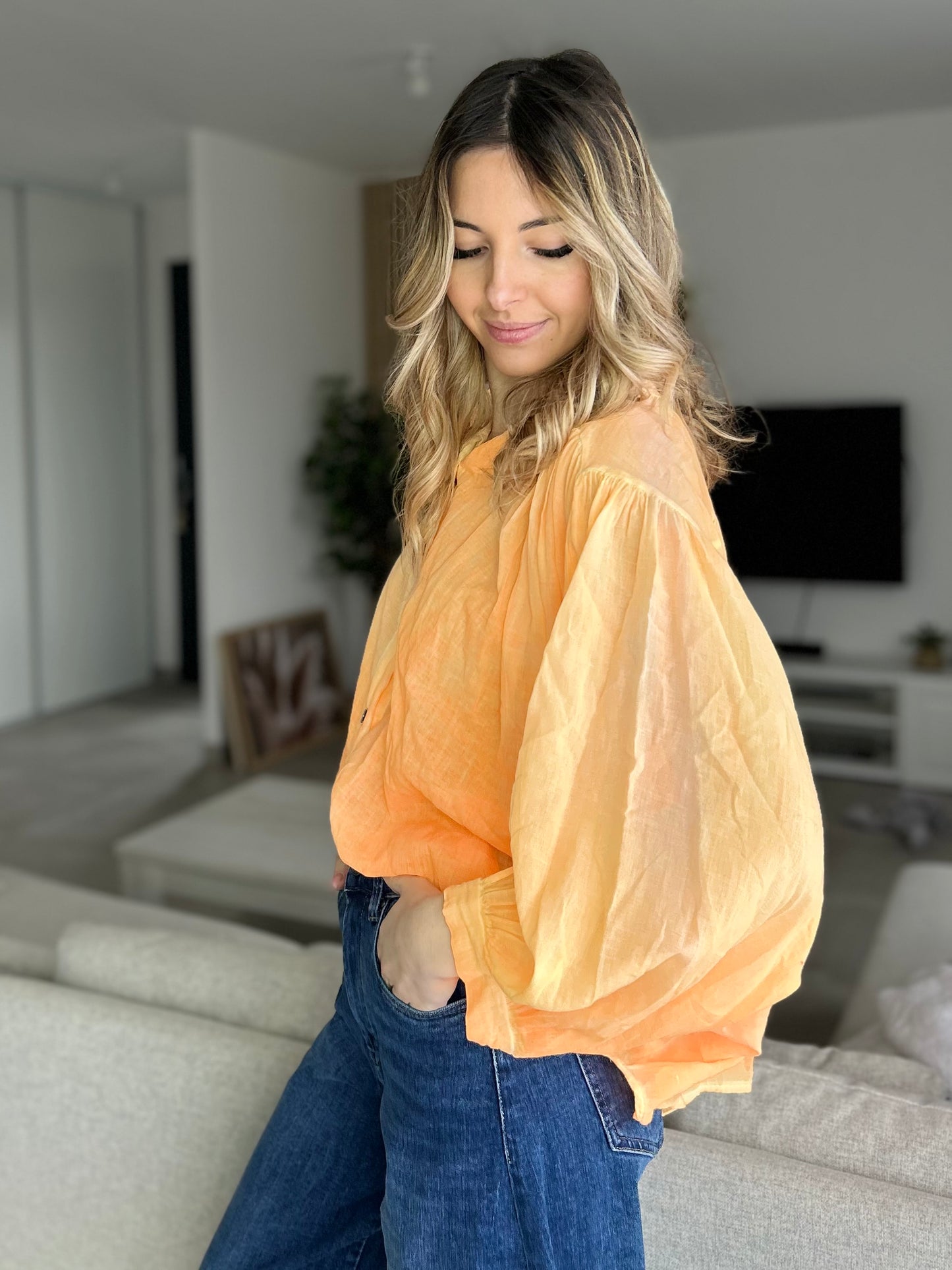 CHEMISE AMPLE ORANGE