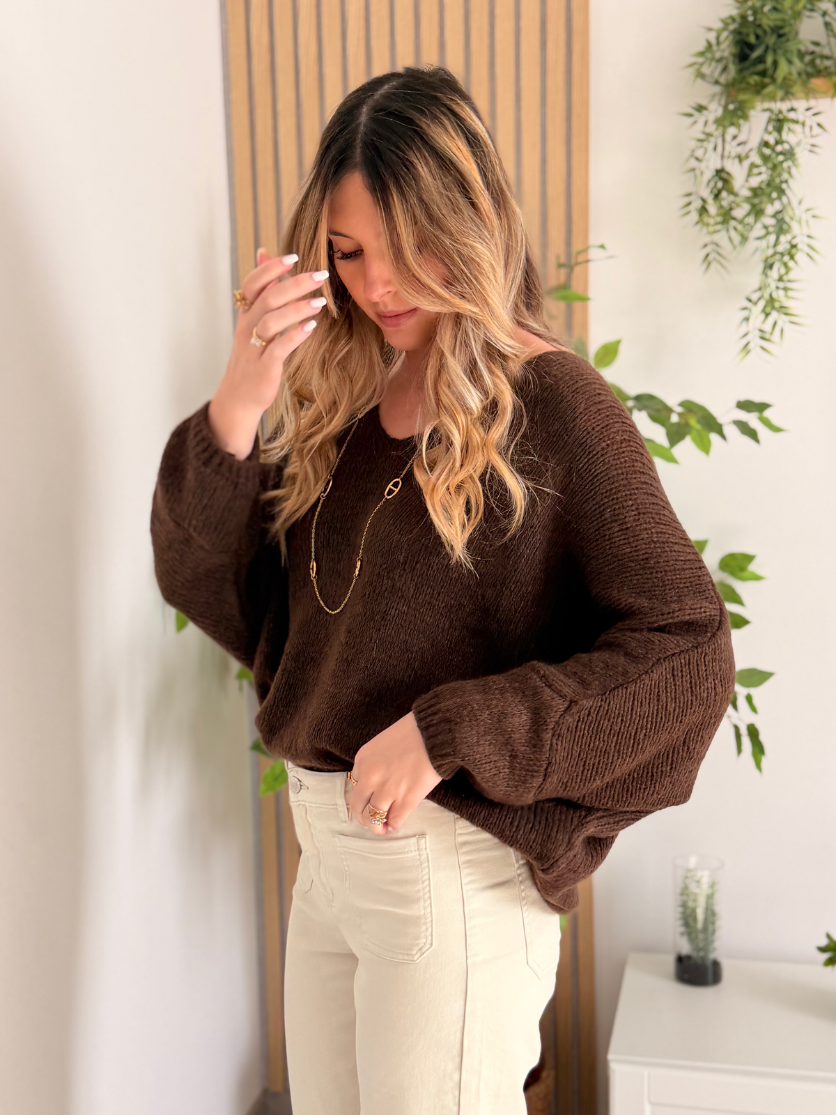 🤎 Pull ELLA – Chocolat