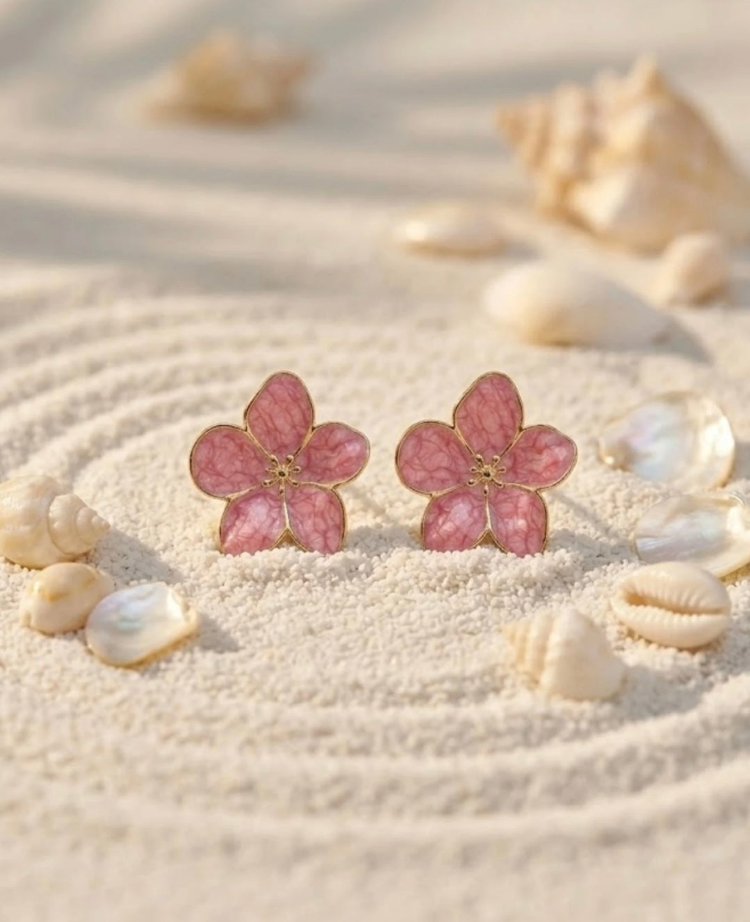 🌸 Boucles d’Oreilles Fleur Rose
