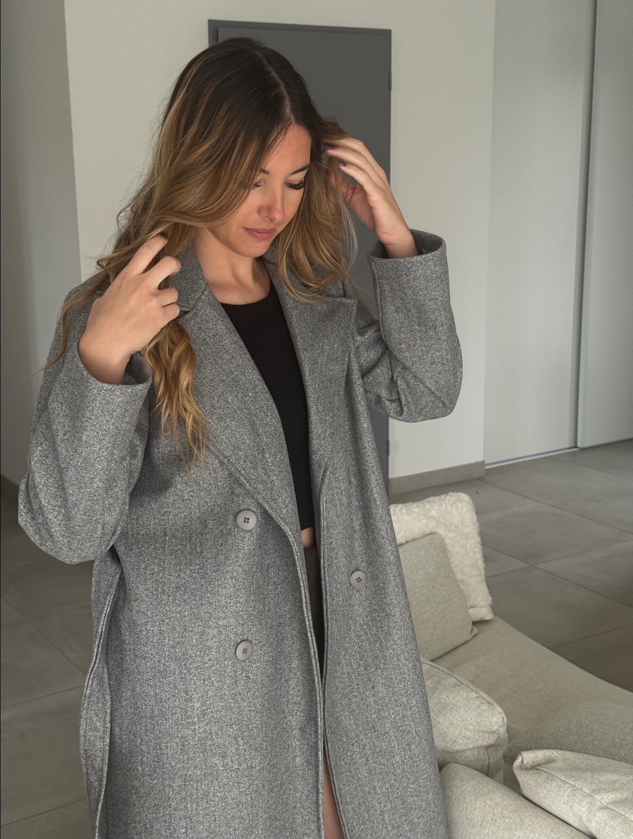 MANTEAU ALANA GRIS