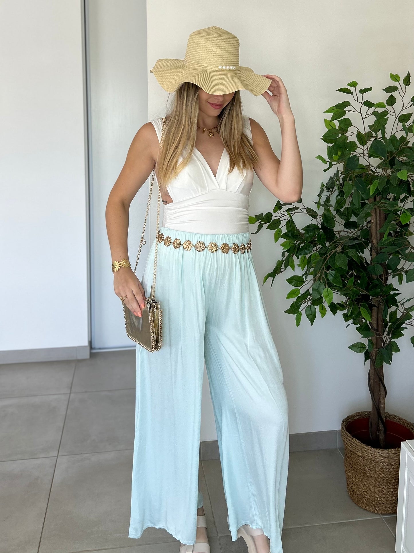 PANTALON AVA VERT D'EAU
