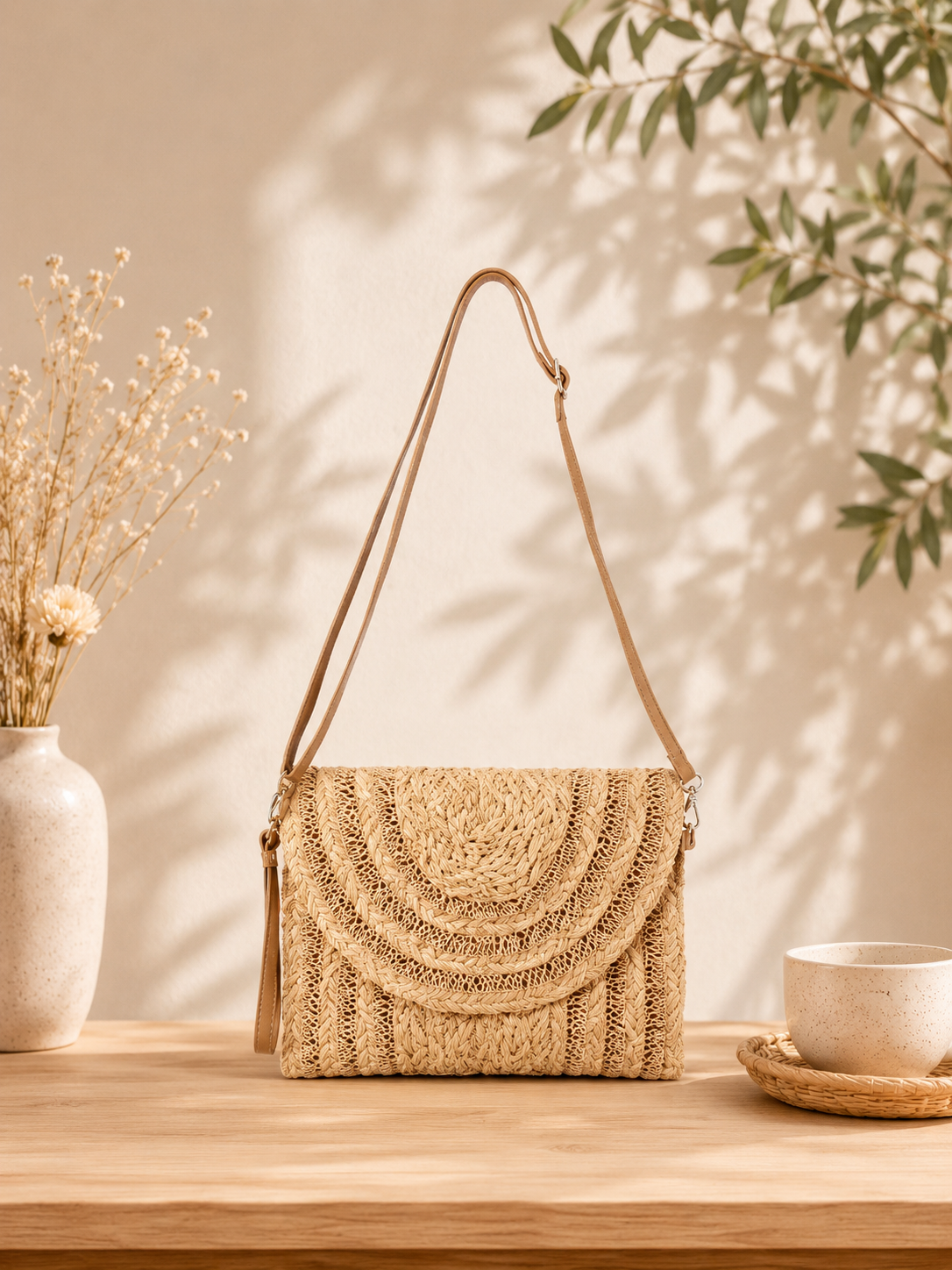 POCHETTE TRESSE CAMEL