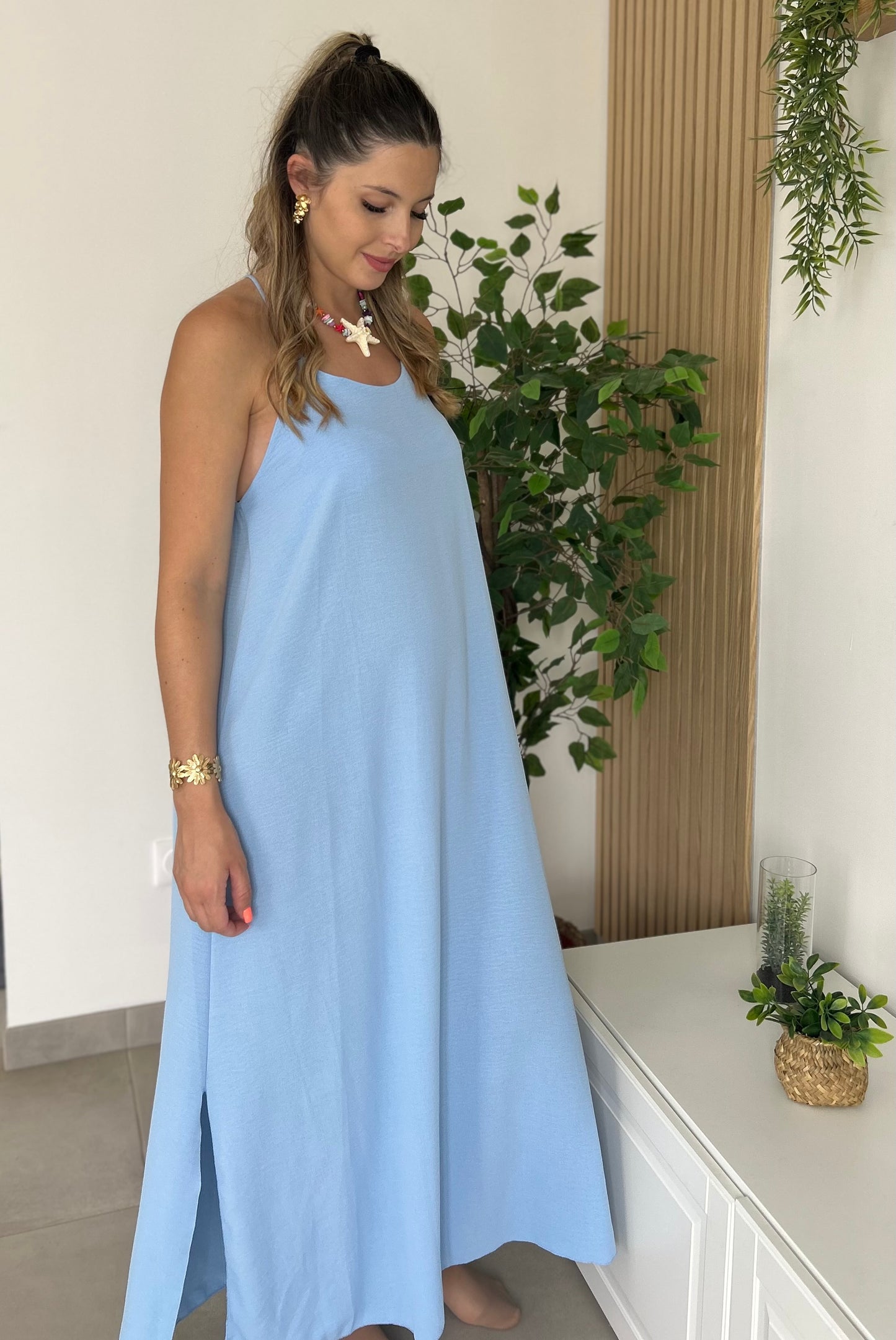 ROBE LEYA BLEU CIEL