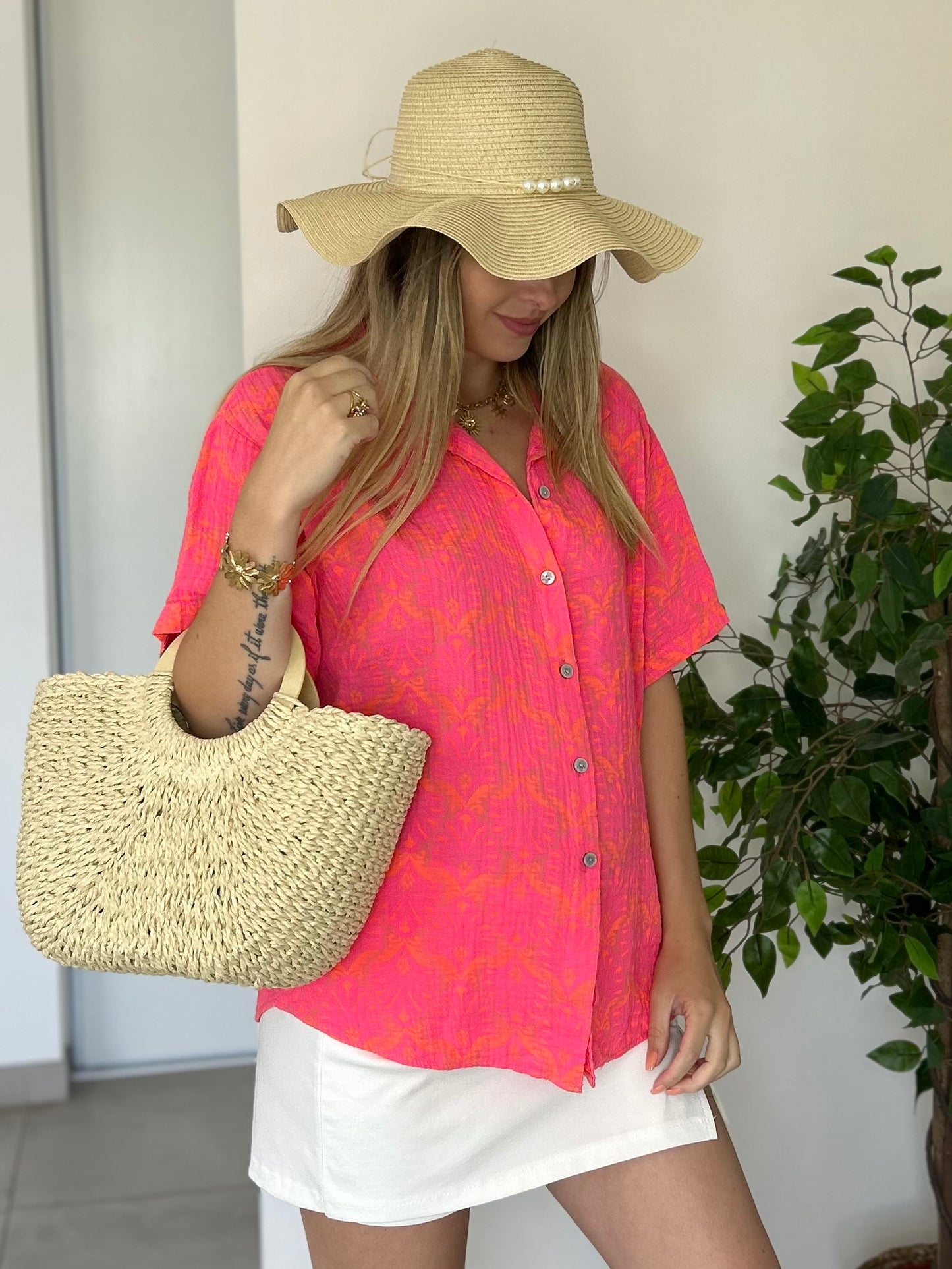 CHEMISE MARYLOU ROSE FLUO