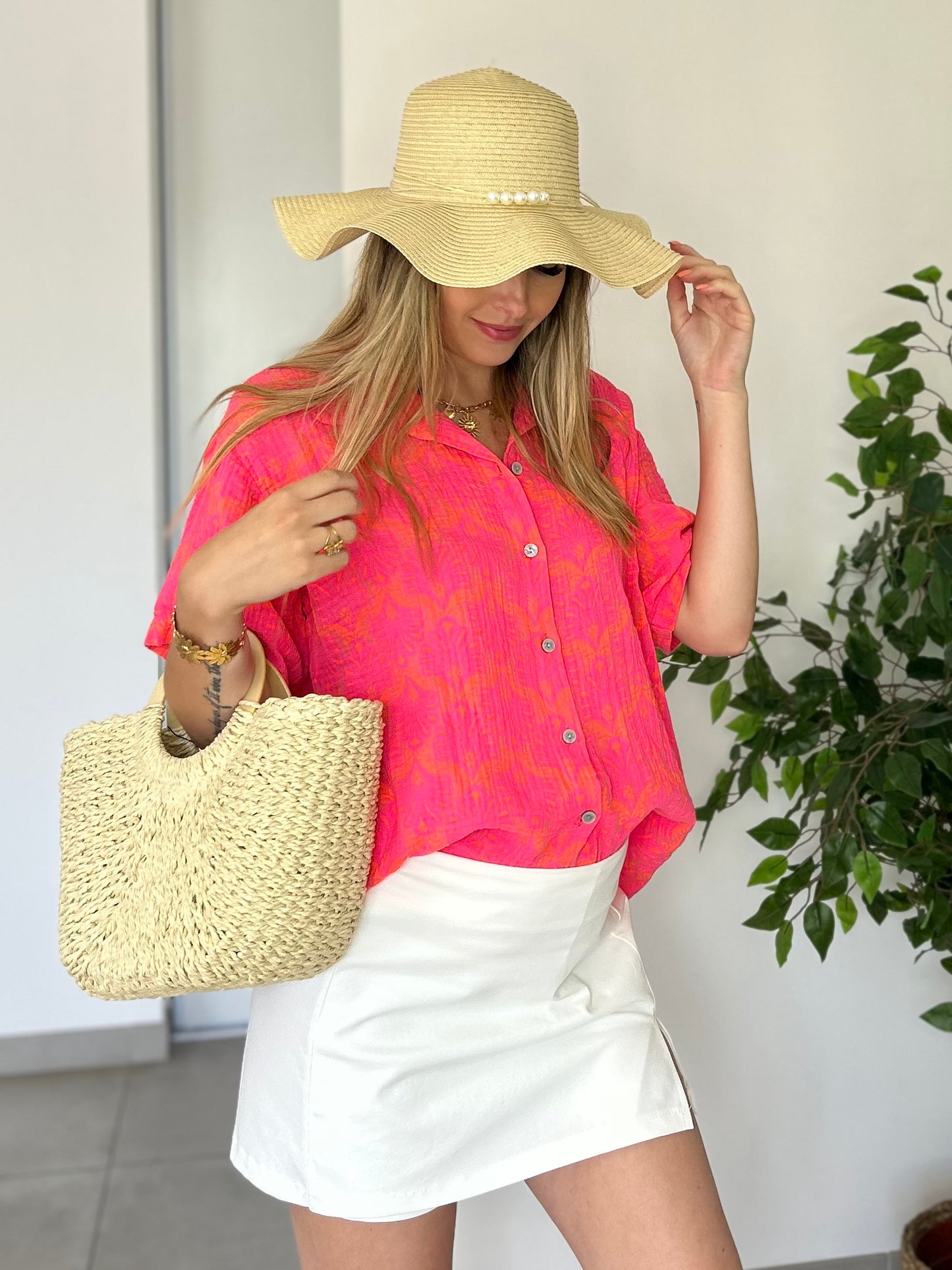 CHEMISE MARYLOU ROSE FLUO