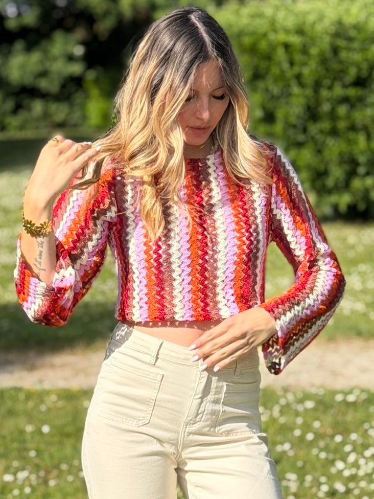 HAUT CROCHET VIOLET