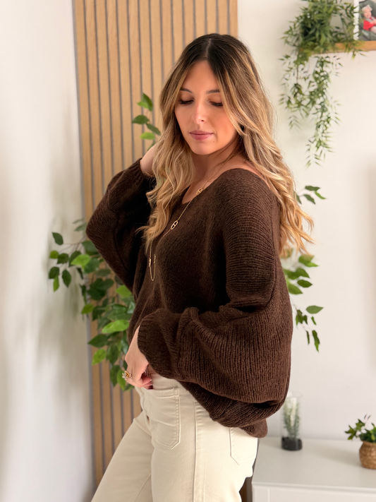 🤎 Pull ELLA – Chocolat