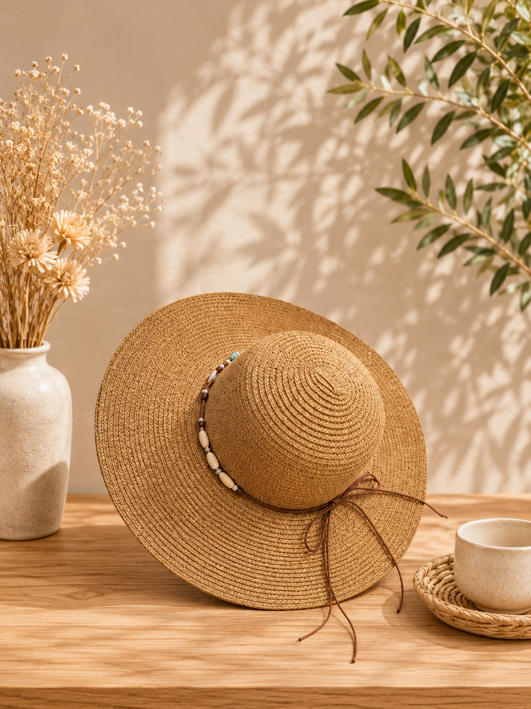 CHAPEAU DE PAILLE COQUILLAGES
