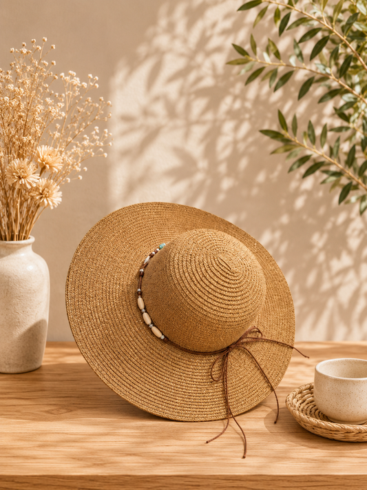 CHAPEAU DE PAILLE COQUILLAGES