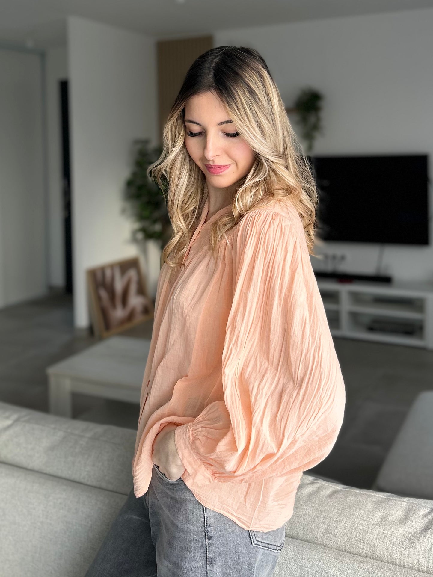 CHEMISE AMPLE SAUMON