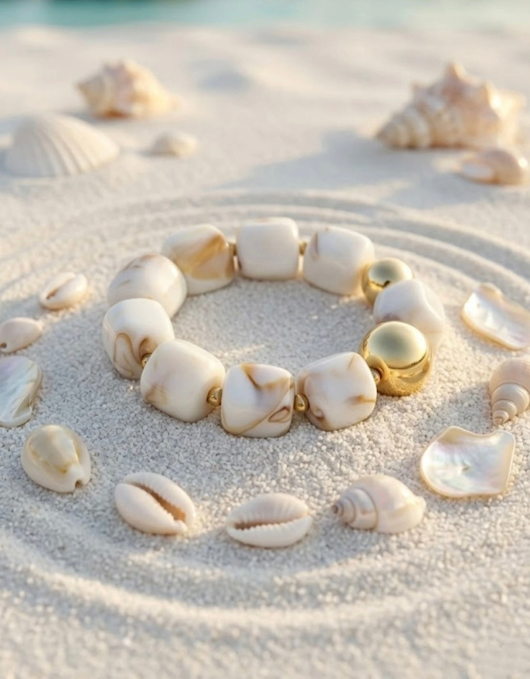 🤍 Bracelet Résine Écru