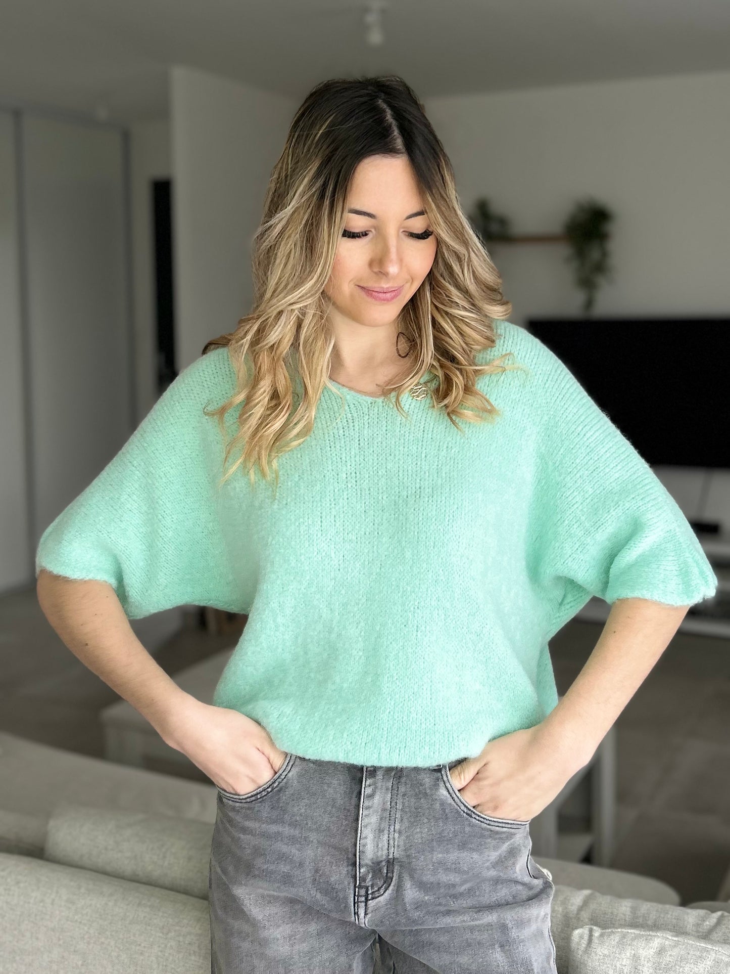 PULL CATHERINE VERT D'EAU