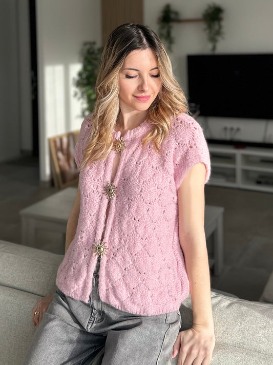 GILET SOLEIL ROSE