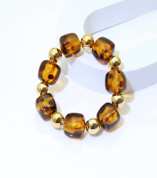 BRACELET RESINE LEOPARD