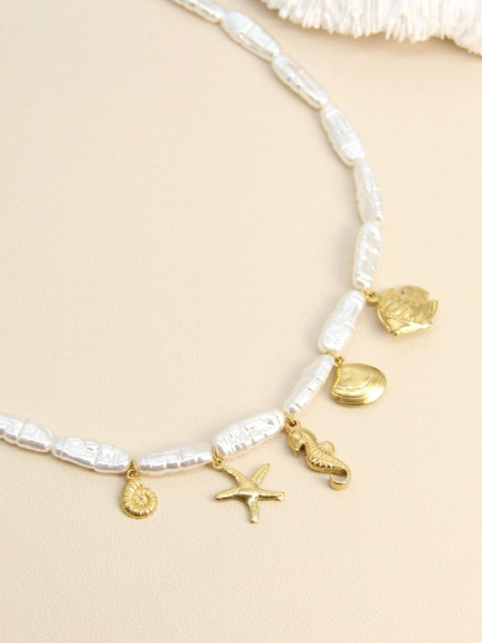 COLLIER PERLE BLANCHE
