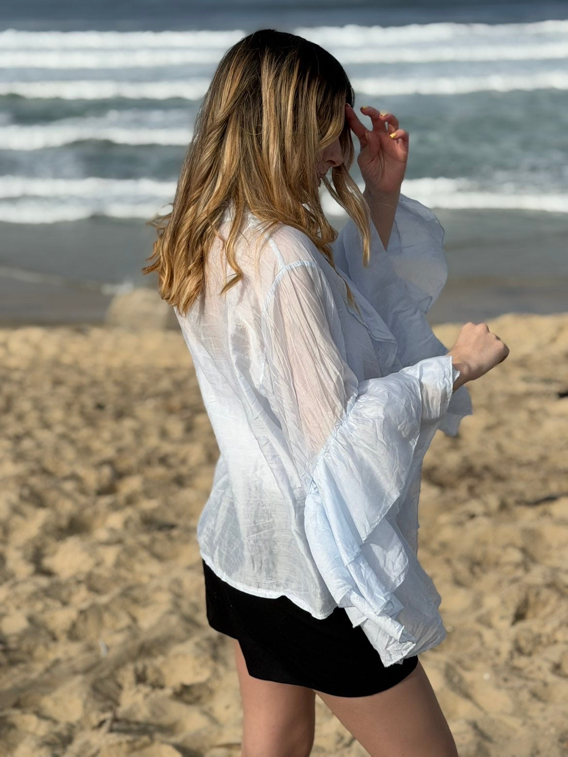 BLOUSE ORNELLA BLEU CIEL