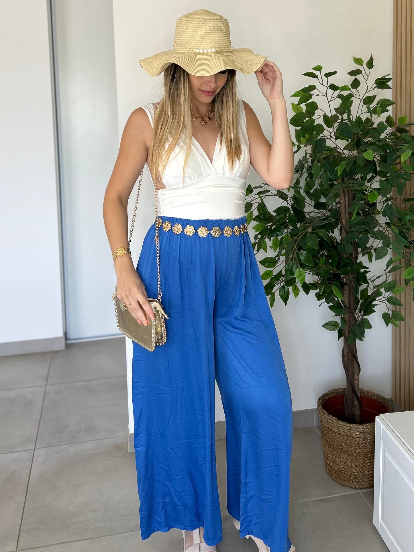 PANTALON AVA BLEU ROI