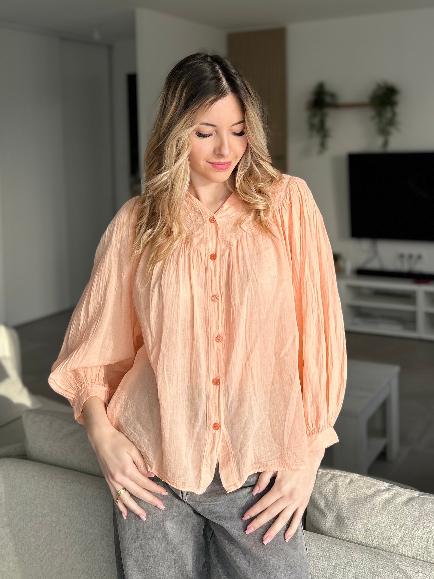 CHEMISE AMPLE SAUMON