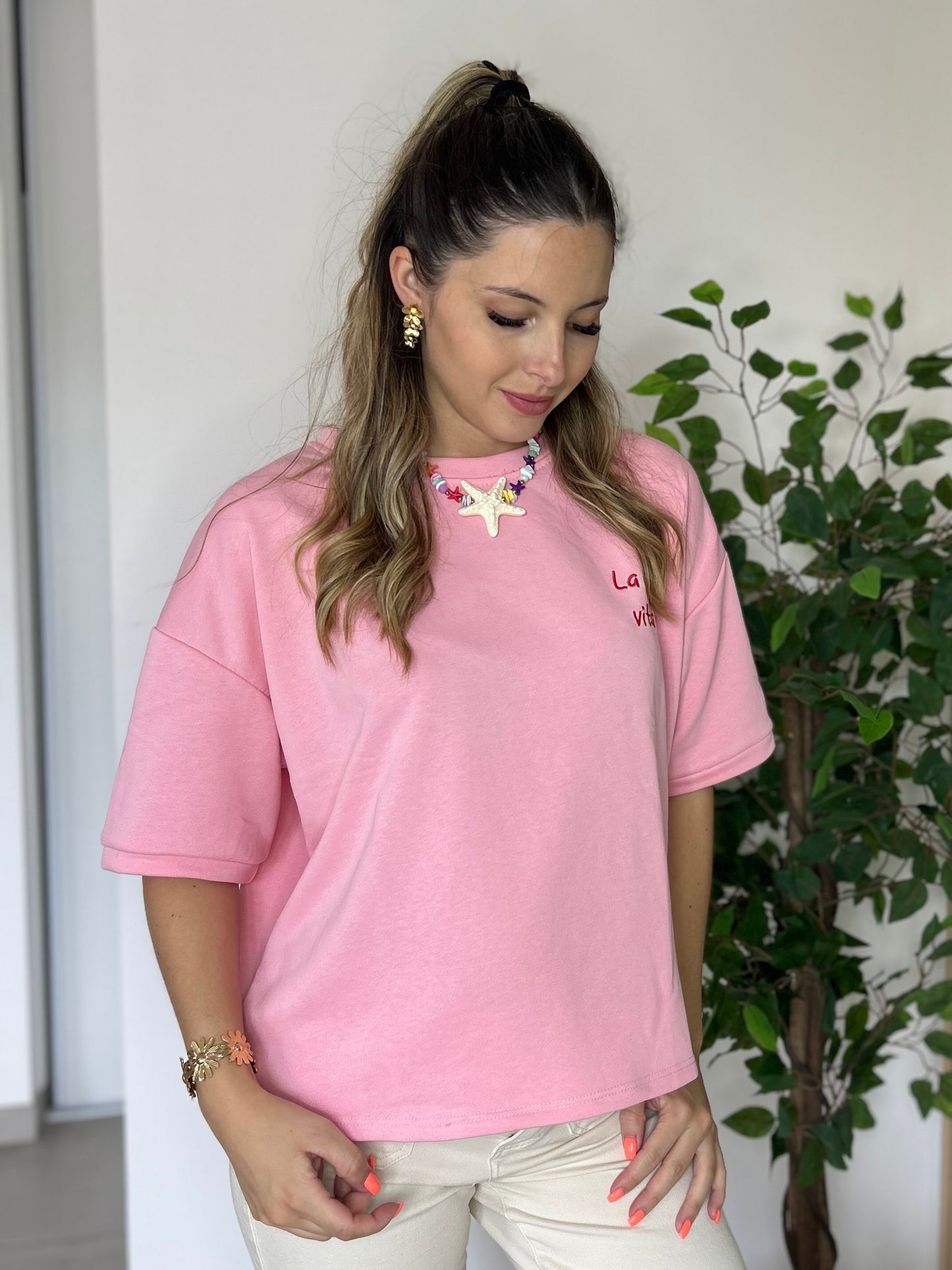 T-SHIRT DOLCE VITA ROSE